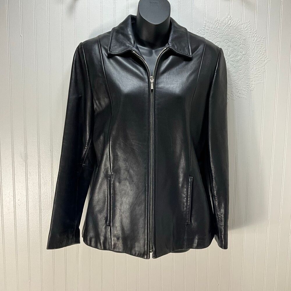 PETITE SOPHISTICATE Black Leather Jacket